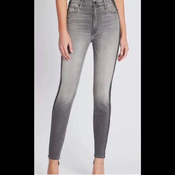 Mother Jeans Women’s The Swooner Supermoon Stripe Gray Size 29 Stretchy - Picture 1 of 9